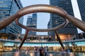 Tourists visit Fountain of Wealth at commercial complex of Suntect City in Singapore