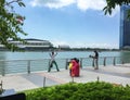 Tourists visit Marina Bay in Singapore