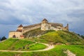 Tourists visit the medieval castle in Rasnov Royalty Free Stock Photo