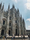Tourists visit Milan Cathedral. Royalty Free Stock Photo