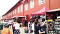 Tourists Visit Red house Christ Church in Malacca