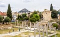 Tourists visit Roman Agora in Athens, Greece Royalty Free Stock Photo