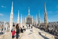 Tourists visit the roof of Milan Cathedral Royalty Free Stock Photo