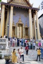 Tourists visit to Wat Phra Kaew or the Temple of the Emerald Buddha inside Grand Palace, Bangkok