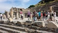 Tourists visiting the ancient city of Ephesus, Turkey