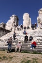 Tourists visiting Apollo temple, Didim, Turkey Royalty Free Stock Photo