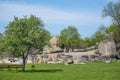 tourists visiting Beglik Tash - nature rock formation, a prehistoric rock sanctuary