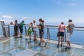 Tourists visiting the cliffs of Gabo Girao at Madeira Island