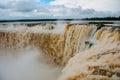 Tourists visiting the Devil s throat waterfall in the Iguazu Falls, one of the seven natural wonders of the world. Missions,