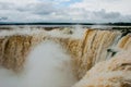 Tourists visiting the Devil s throat waterfall in the Iguazu Falls, one of the seven natural wonders of the world. Missions, Royalty Free Stock Photo