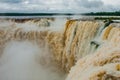 Tourists visiting the Devil s throat waterfall in the Iguazu Falls, one of the seven natural wonders of the world. Missions,