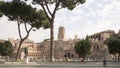 Tourists visiting the forum of the Emperor Trajan Royalty Free Stock Photo