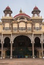 Tourists visiting the historic and grand Mysore palace also called Amba Vilas palace in Karnataka India