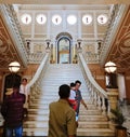 Tourists visiting the iconic Lalitha Mahal Palace Hotel, Mysore