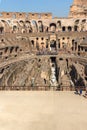 Tourists visiting inside part of Colosseum in city of Rome, Italy