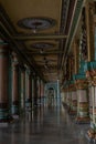 Tourists visiting the Interiors of the historic grand Mysore palace also called Amba Vilas palace