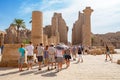 Tourists visiting Karnak Temple. Luxor, Egypt Royalty Free Stock Photo