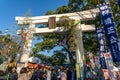 Tourists visiting Kato Shrine in New Year holiday