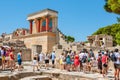 Tourists visiting Knossos palace. Crete, Greece