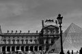 TOURISTS VISITING MUSEE DU LOUVRE IN PARIS FRANCE Royalty Free Stock Photo