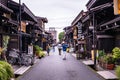 Tourists visiting the Old City of Takayama, Japan