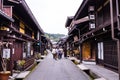 Tourists visiting the Old City of Takayama, Japan