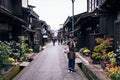 Tourists visiting the Old City of Takayama, Japan