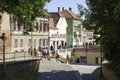 Tourists visiting Old Town Sibiu Romania