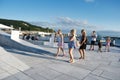 Tourists visiting Oslo opera house, Norway