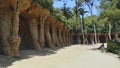 Tourists visiting the Park GÃÂ¼ell built in 1900 by Antoni GaudÃÂ­. Royalty Free Stock Photo