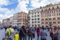 Tourists visiting the Piazza di Spagna Spain square from Rome city