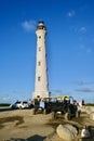 Tourists at the California Lighthouse on Aruba in the Caribbean