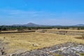 Tourists visiting the pyramid of the feathered serpent in Teotihuacan Royalty Free Stock Photo