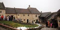 Tourists visiting Rasnov Medieval Stronghold