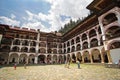 Tourists visiting Rila monastery in Bulgaria