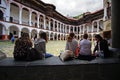 Tourists visiting Rila monastery in Bulgaria