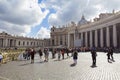 Tourists visiting San Pietro square in Vatican