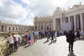 Tourists visiting San Pietro square in Vatican