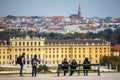 Tourists visiting Schonbrunn Palace in Vienna