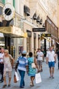 Tourists Visiting And Shopping Famous Brand Stores In Downtown Vienna