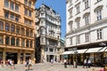 Tourists Visiting And Shopping On Graben Street Famous Stores