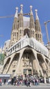 Tourists visiting the sights of the Sagrada Familia