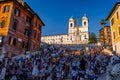 Tourists Visiting Spanish Steps in Rome Italy Royalty Free Stock Photo