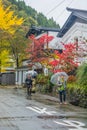 Tourists visiting on street at Kakunodate Samurai District in Akita