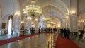 Tourists visiting Talar-e Salam or Reception Hall of Golestan palace, Tehran, Iran