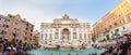 Tourists visiting the Trevi Fountain, most iconic fountains in the world, Rome, Italy. Royalty Free Stock Photo