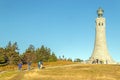 Tourists visiting Veterans War Memorial Tower Mount Greylock