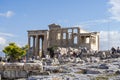 Tourists and visitors of The Porch of the Caryatids at Acropolis of Athens