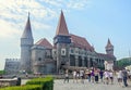 Tourists visits the Corvins Castle build by John Hunyadi.