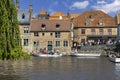 Tourists waiting in port at Rosary Quay for Boat trip for a water channel cruise, Bruges, Belgium Royalty Free Stock Photo